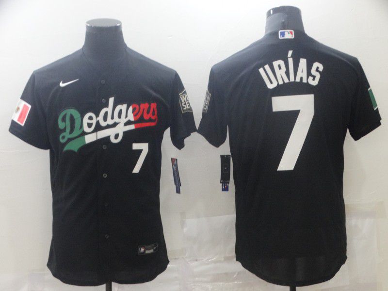 Men Los Angeles Dodgers #7 Urias Black Elite 2021 Nike MLB Jerseys1